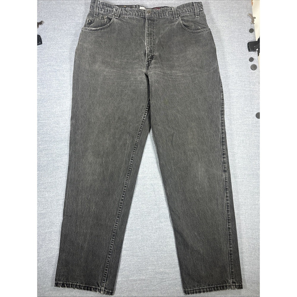 Levis 545 Loose Fit Jeans Mens 40x34 Black Vintage 90s Orange Tab Made in USA